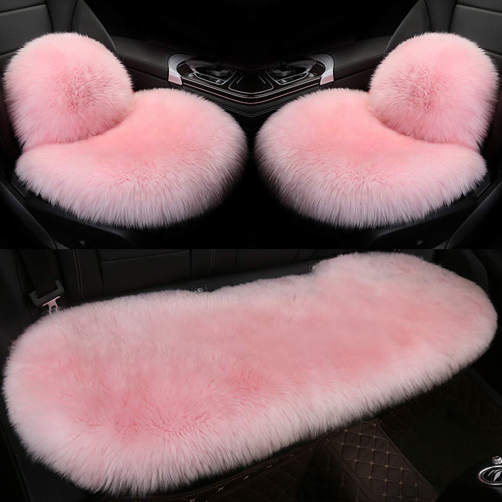 Premium Natural Sheepskin Car Seat Cover - Long Wool Winter Warm Seat Cushion for Cars & Office Chairs | Universal Fit, Luxury Comfort | Perfect for Cold Weather Commuting & Home Office Use