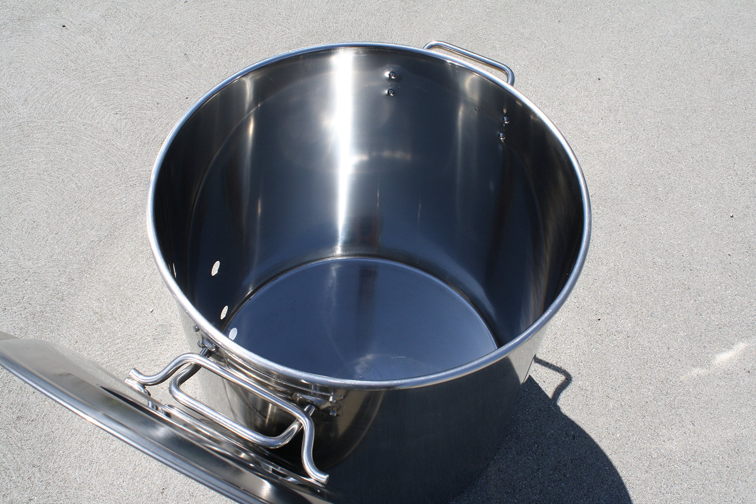 CONCORD 60 QT Stainless Steel Brew Kettle with 2 Precut Holes - 15 Gallon Homebrewing Equipment for Beer Making, Wort Boiling & Craft Brewing