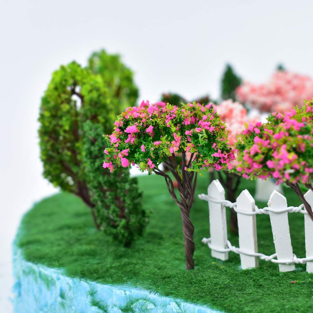 12 Pcs Miniature Fairy Garden Tree Plant Ornament - Mini Dollhouse Pots Decor, Moss Micro Landscape DIY Craft for Fairy Gardens, Terrariums & Home Decor