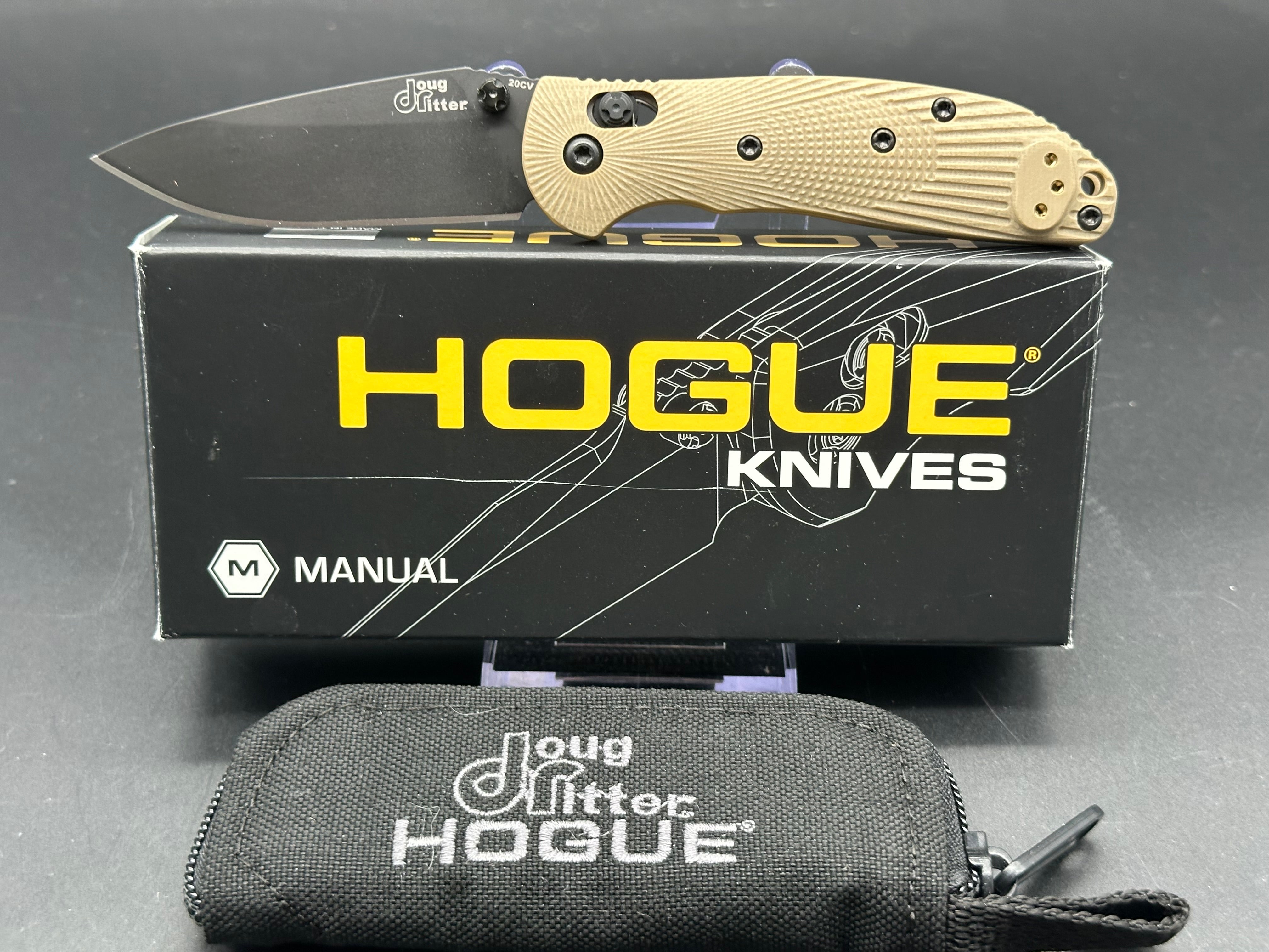 Hogue Ritter RSK Mini Knife with FDE G10 Scales & 20CV Black Blade - Perfect for EDC, Outdoor Adventures, and Tactical Use