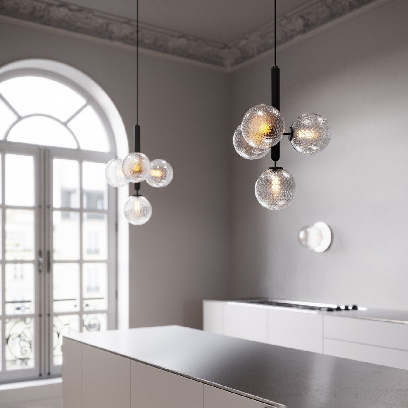 Elysian Glow Pendant Swag Light - Modern Adjustable Hanging Chandelier for Bedroom, Living Room & Dining Room Decor | Dimmable LED Lighting Fixture for Home & Office