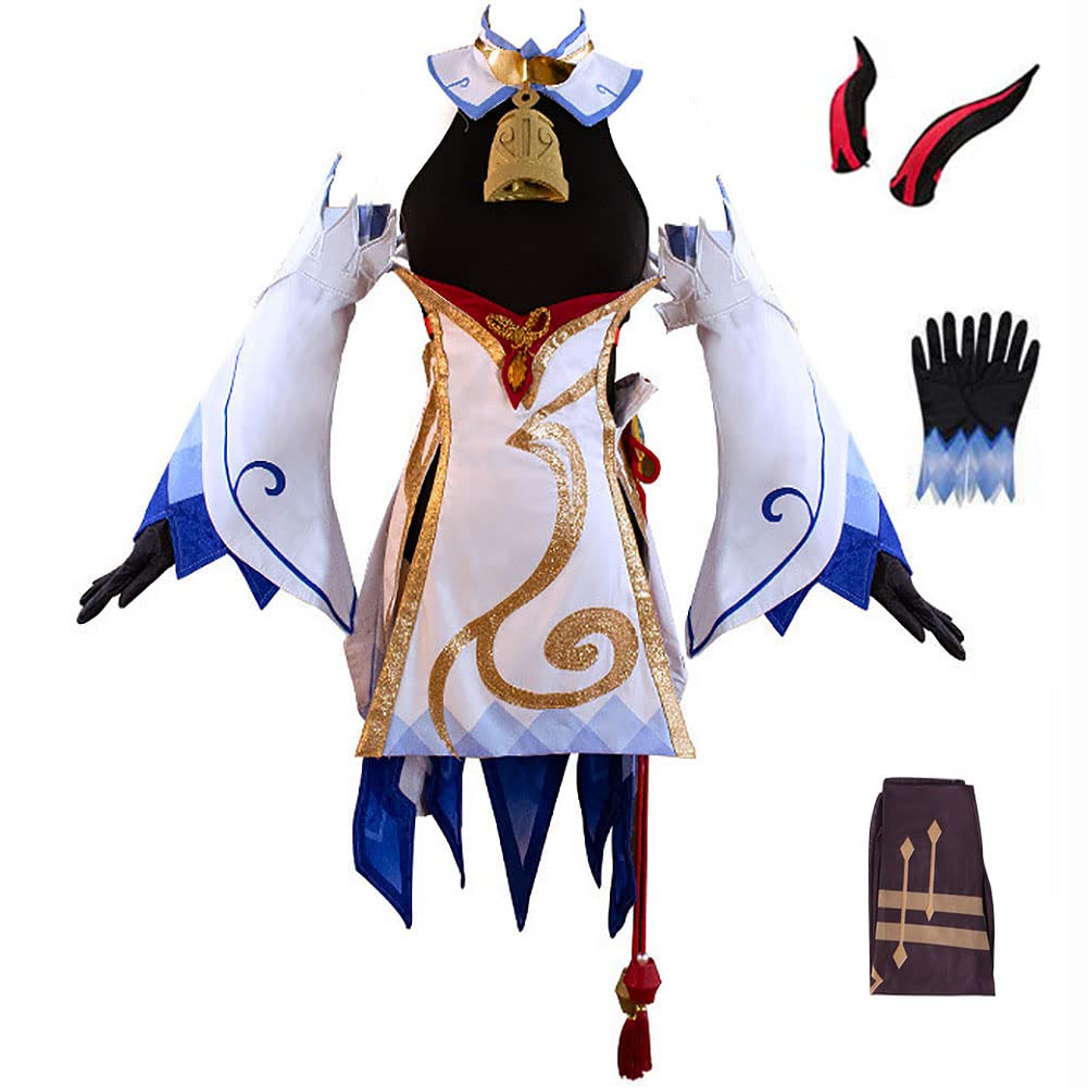 Ganyu Cosplay Costume Full Set for Women - Official Genshin Impact Outfit with Wig & Accessories | Perfect for Halloween, Anime Conventions & Themed Parties