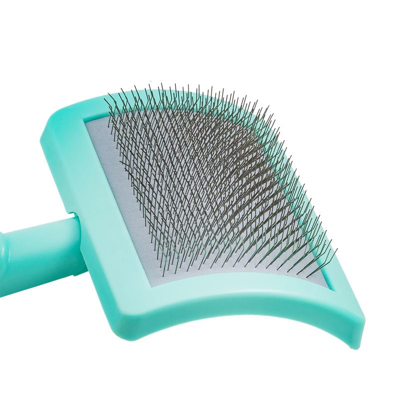 Tauro Pro Line Plastic Brush - Mint Green, Thin & Hard Bristles, Large Size 6.9x4.2x2.4 Inches - Perfect for Pet Grooming, Makeup Application & Detailing Cars