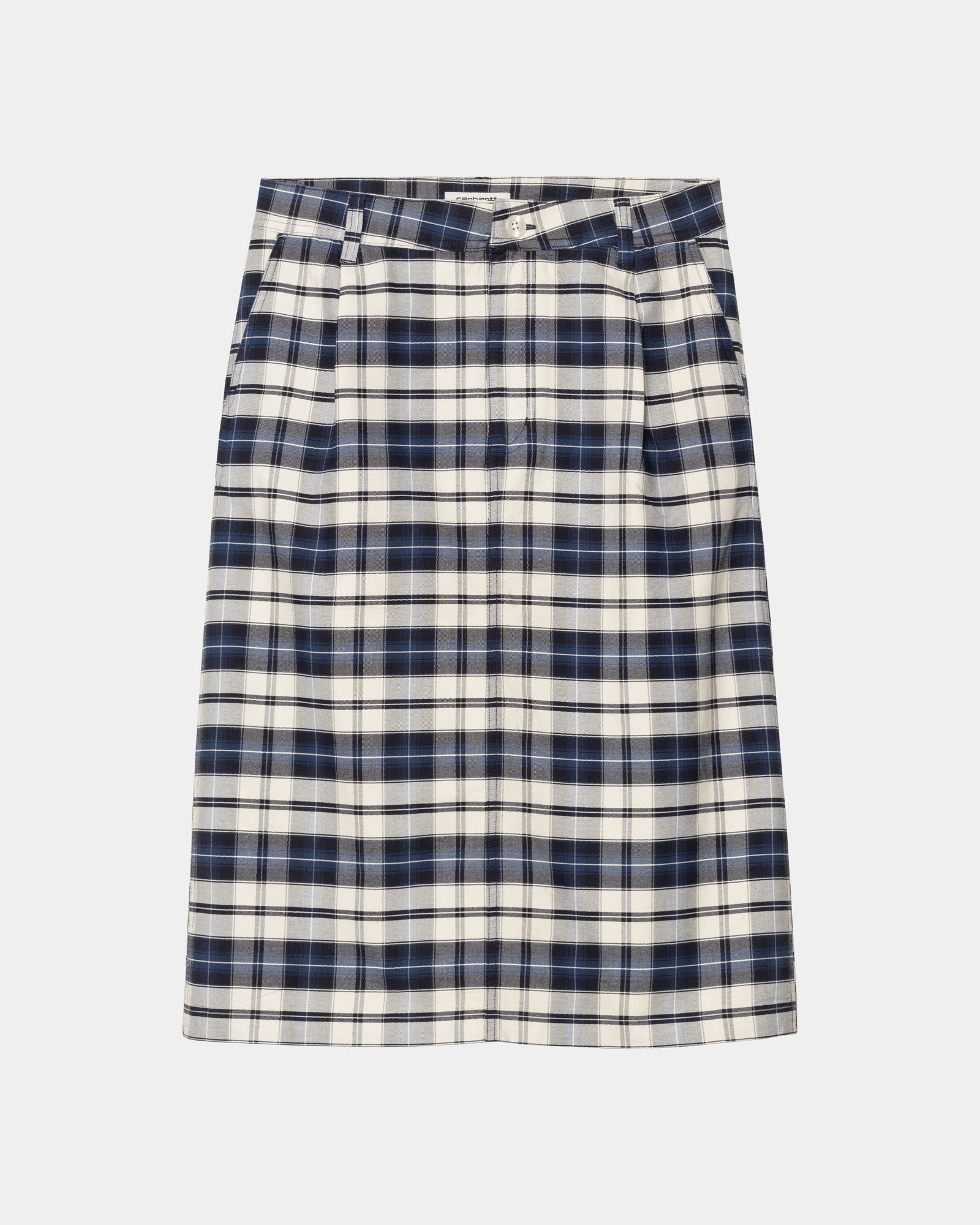 Tarbell Checkered Skirt for Women - Dark Navy & White Plaid Pattern | Casual & Office Wear | Perfect for Work, Dates & Everyday Outfits