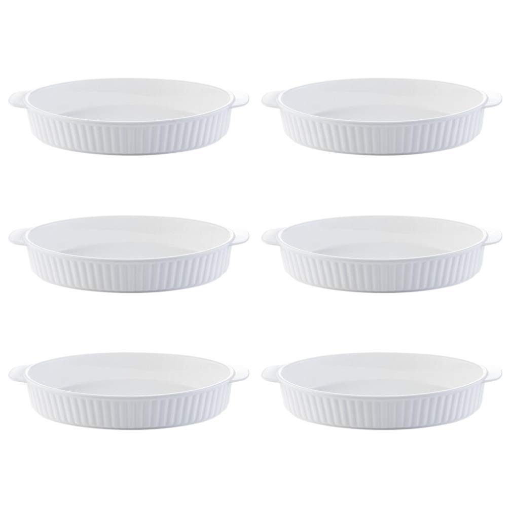 Cabilock 6-Piece Ceramic Baking Dish Set - Round Bread Loaf Pan, Casserole Dish & Lasagna Pan | Oven-Safe Bakeware for Bread, Cakes & Meals | Perfect for Home Baking, Dinner Parties & Holiday Cooking
