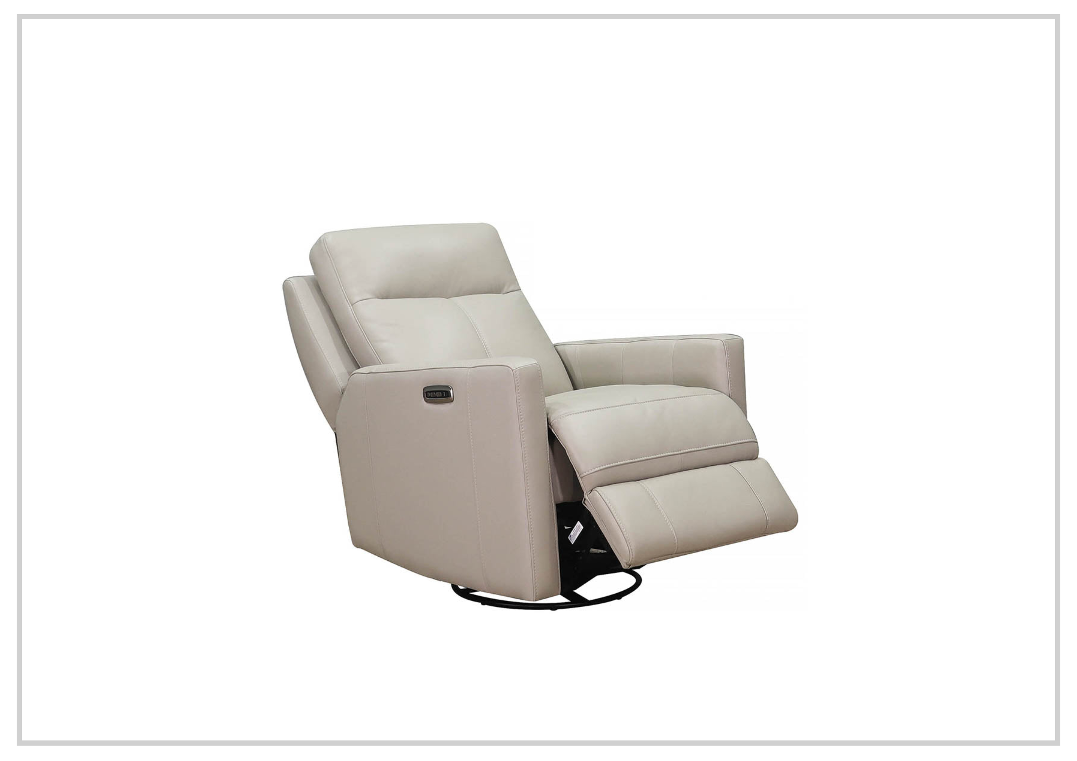 Hydeline Vienna Power Swivel Glider Recliner Chair with Adjustable Headrest - Genuine Leather Living Room Seating for Home Theater, Gaming & Relaxation