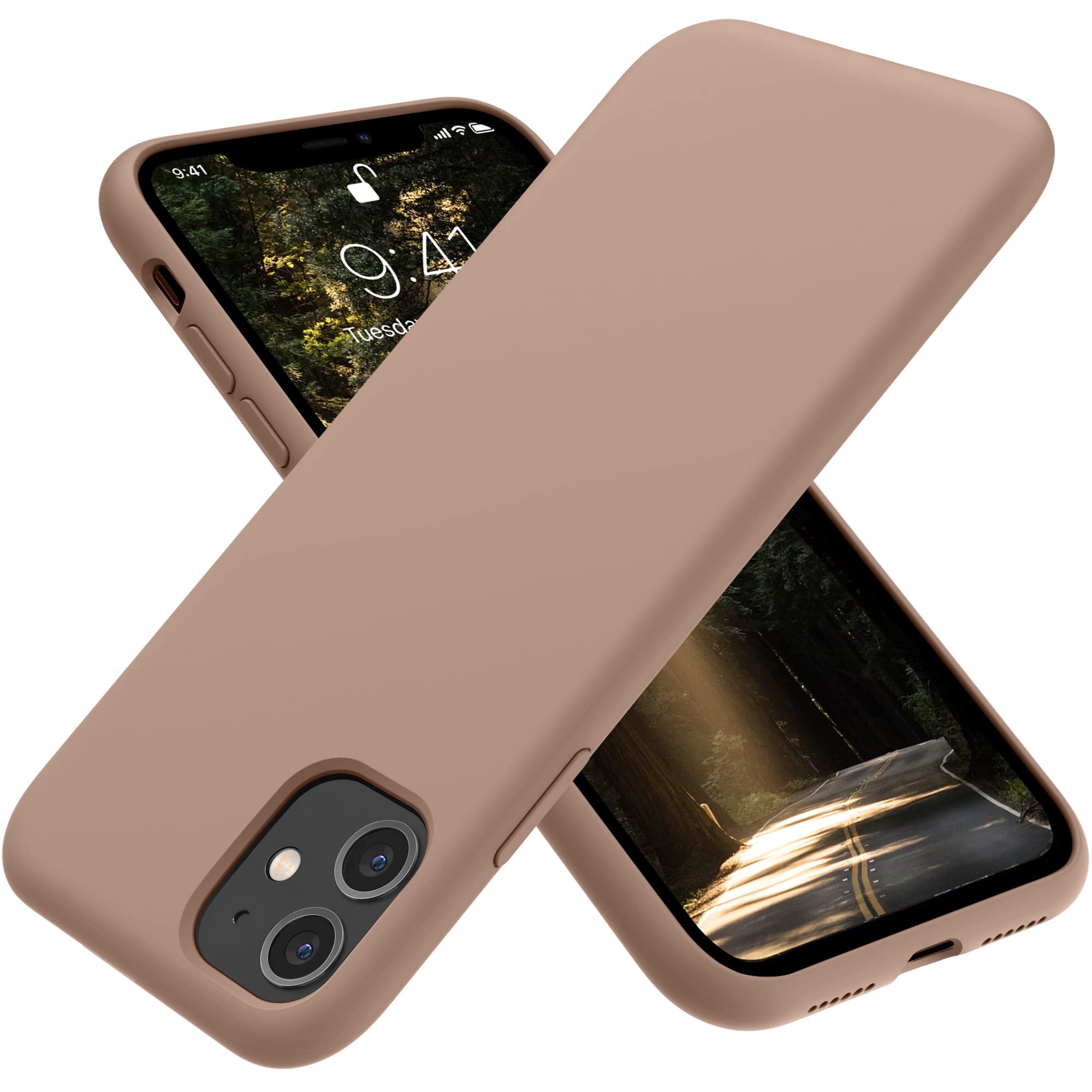 OTOFLY Ultra Slim Liquid Silicone Case for iPhone 11 - Shockproof & Anti-Scratch Full Body Protection Cover (Light Brown) | Perfect for Daily Use, Travel & Outdoor Activities