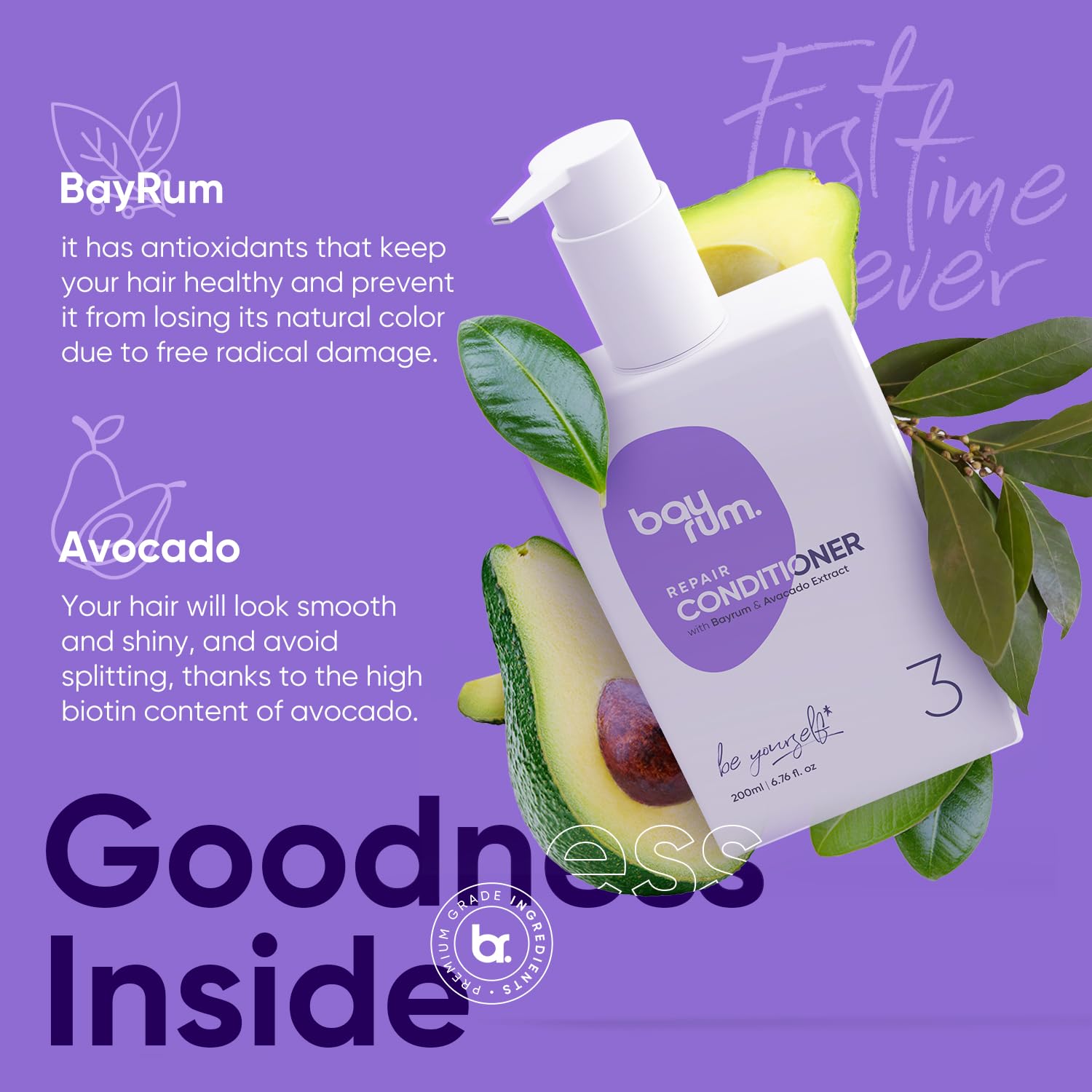 Bayrum Thick Hair Conditioner for Dry & Damaged Hair - Repair & Nourish Frizzy Hair for Men & Women | Shine Fix & Hair Growth Support with Absolute Repair Formula | 200ml | Perfect for Daily Use & Salon-Quality Results at Home