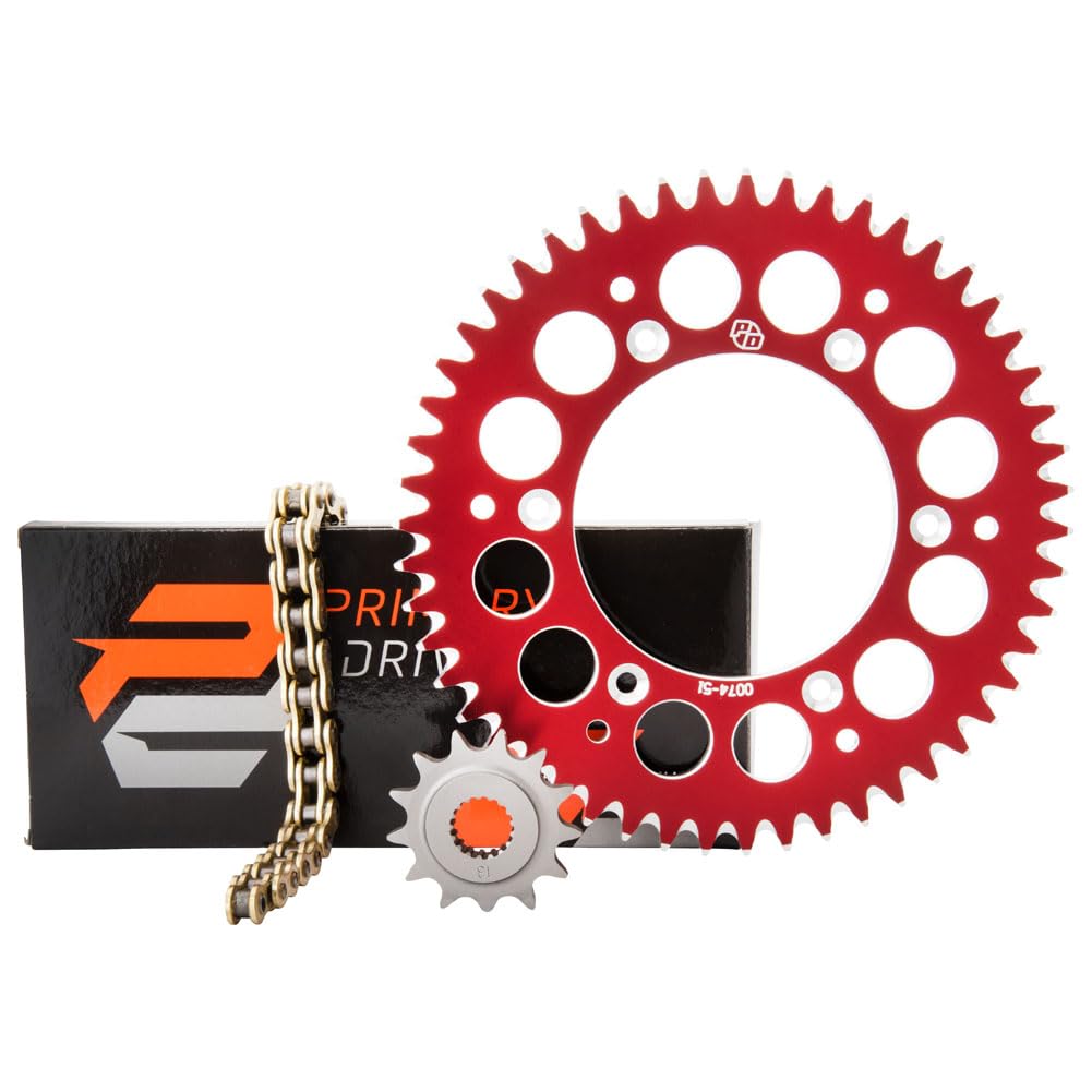Premium Alloy Kit & Gold X-Ring Chain Red Rear Sprocket for Honda CRF450RX 2017-2025 | Dirt Bike Performance Upgrade for Off-Road Racing & Trail Riding