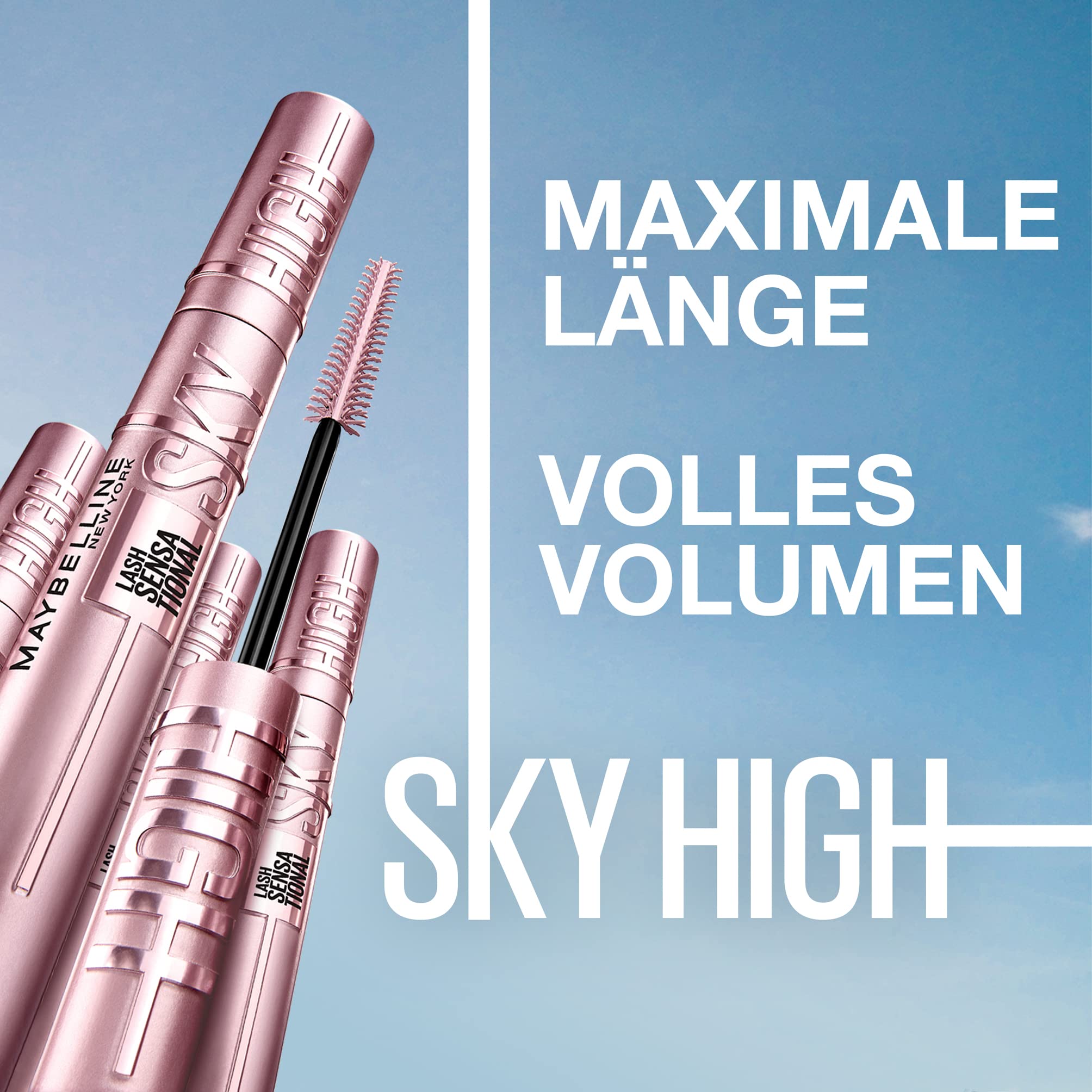 Maybelline New York Lash Sensational Sky High Mascara - Very Black - 2 Pack (Volumizing & Lengthening for Dramatic Lashes) - Perfect for Day to Night Makeup & Special Occasions