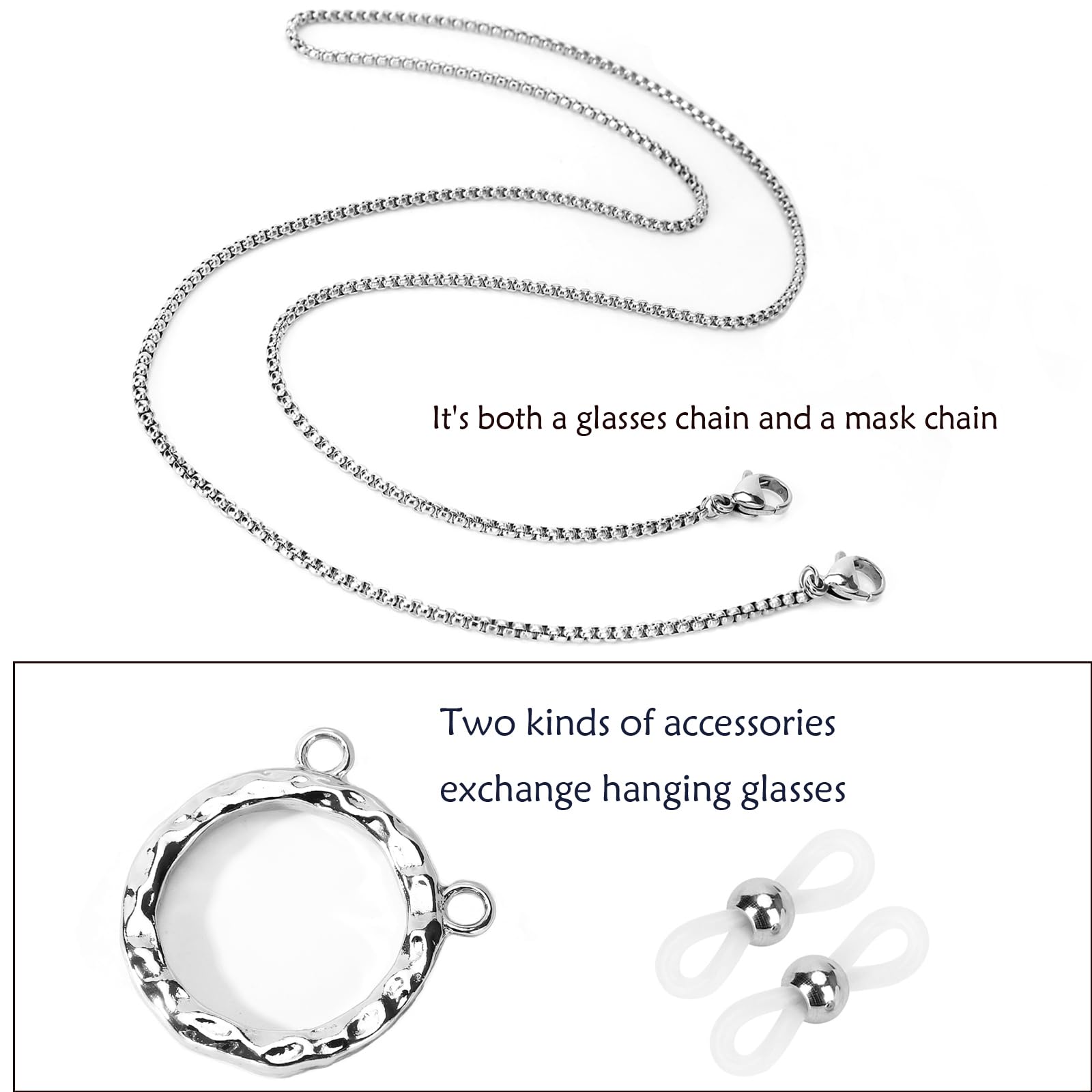 Eyeglasses Necklace Chain for Women & Men - Reading & Sunglasses Holder