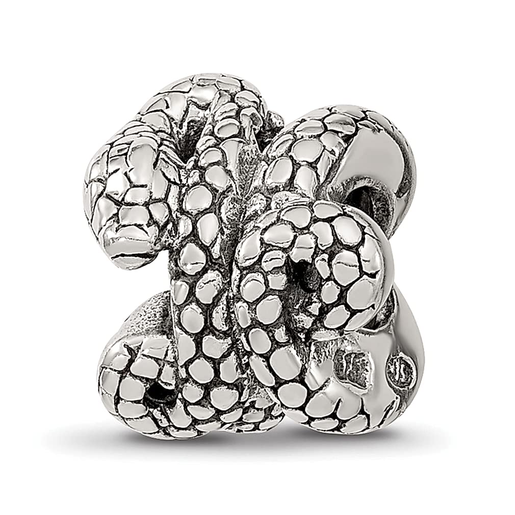 925 Sterling Silver Snake Charm Bead for Bracelet - Dainty Animal Jewelry Gift for Women, Her Birthday, Anniversary & Everyday Wear