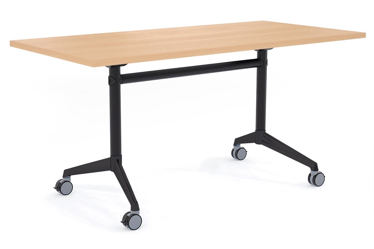 Flip Top Folding Mobile Meeting Room Table - 1800L x 800W Blackjack - Perfect for Conference Rooms, Events & Temporary Workspaces