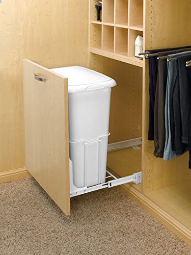 Rev-A-Shelf RSHPRV.1925DM Space Saving Closet Hamper - White Door Mounted Laundry Basket for Bedroom, Bathroom & Small Spaces