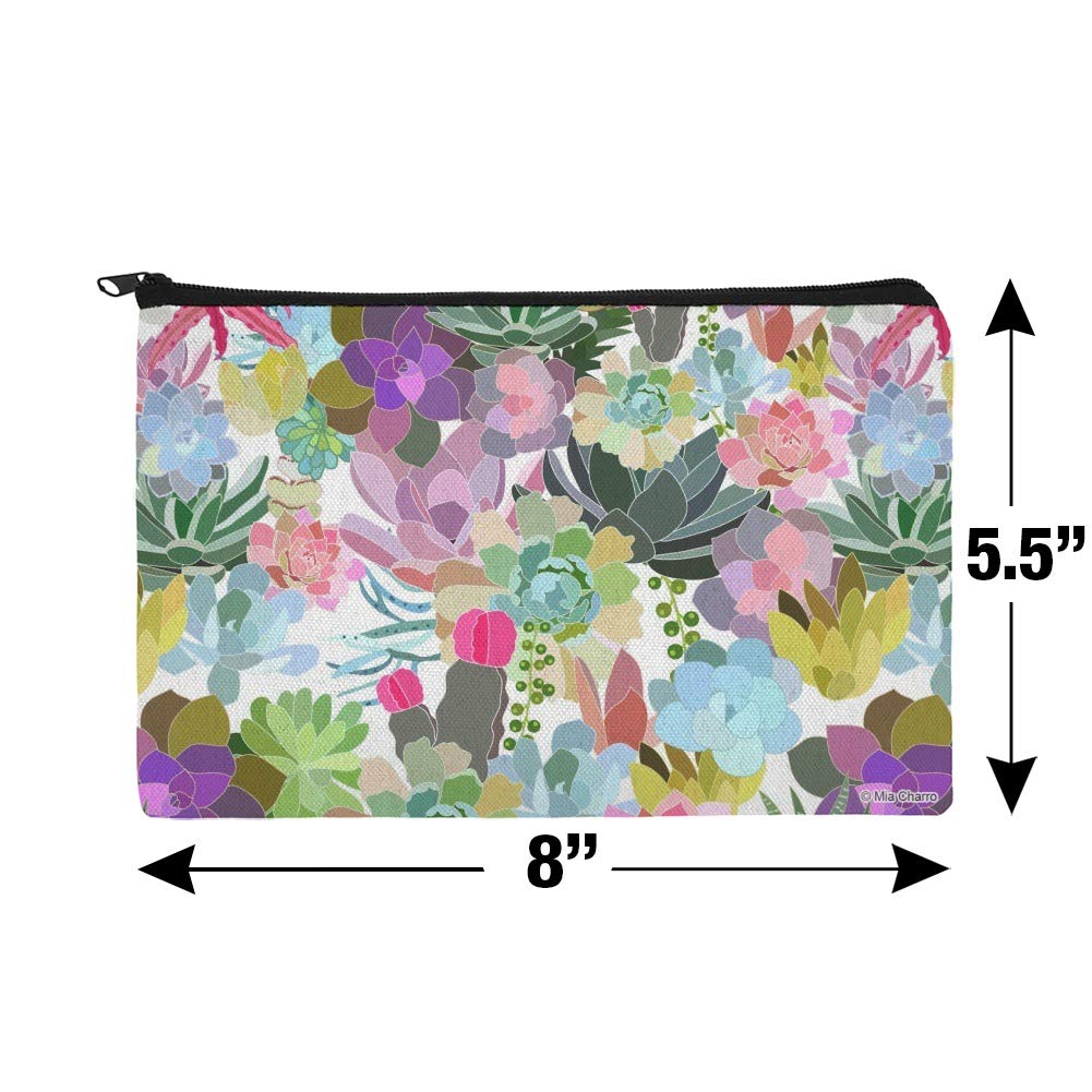 Stylish Succulent Oasis Pattern Makeup Bag - Waterproof Cosmetic Organizer Pouch for Travel & Daily Essentials | Perfect for Makeup Brushes, Toiletries & Jewelry Storage