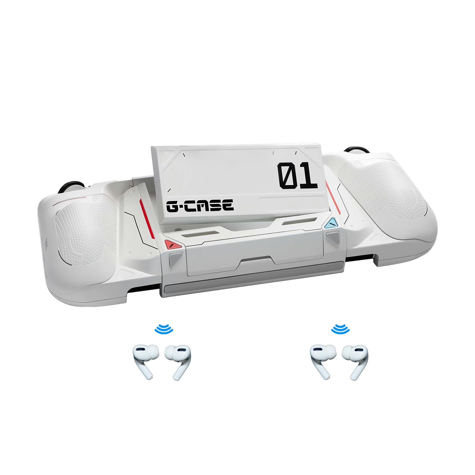 Plenbo G-Case Protective Switch Grip Case for Nintendo Switch OLED - BT5.0 Version with All-in-One Battery Charger, Modular Battery, Detachable Grips & 2 Card Slots - White | Perfect for Gaming On-The-Go, Travel & Long Play Sessions