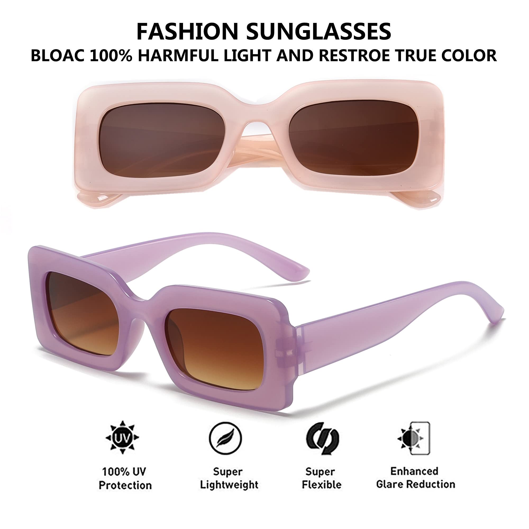 Bulk Rectangle Sunglasses for Women - 90s Retro Shades (6/8/10 Pack) | Party Favors, Costume Accessories & Summer Fashion