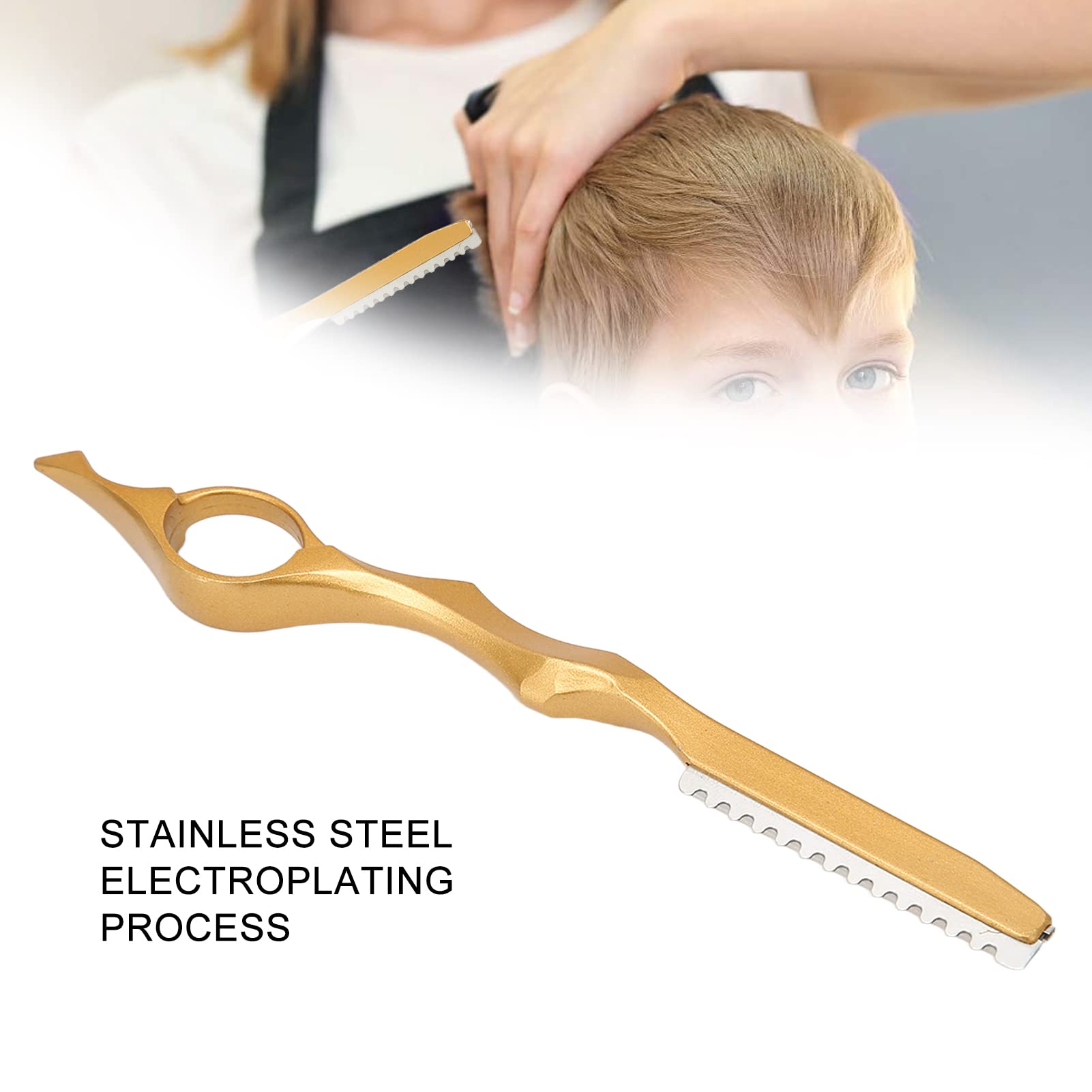 Professional Hair Thinning Razor & Styling Comb - Gold Hair Texturizing & Trimming Knife for Salon & Home Use - Perfect for Layering, Thinning & Styling Haircuts