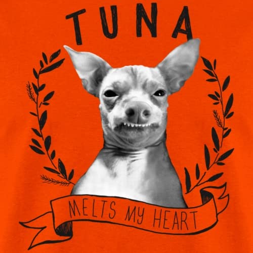 Spreadshirt Tuna Melts My Heart Crest Men's Graphic T-Shirt - Funny Fish Lover Tee for Casual Wear & Gifts