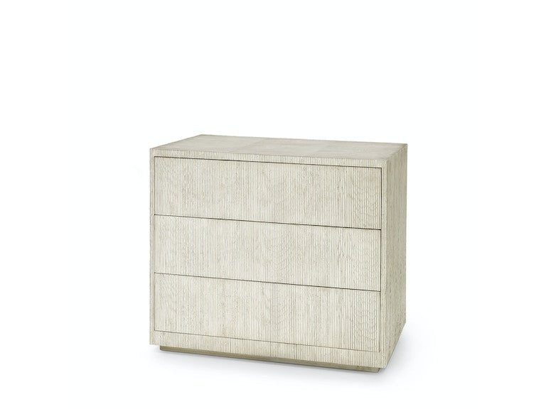 Shoreline Whitewashed Three-Drawer Nightstand - Stylish and Functional Bedside Table for Bedroom, Living Room, or Guest Room