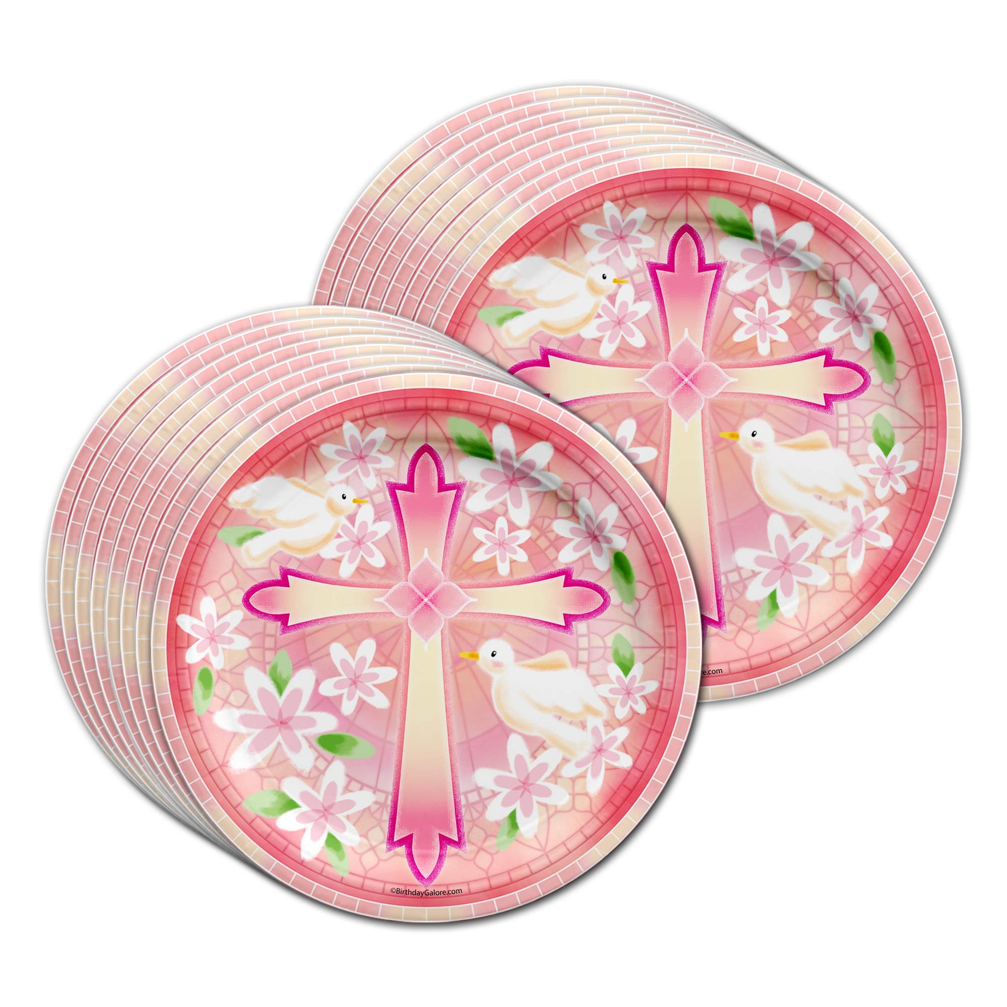 Baptism Girl Party Supplies Set - 16-Piece Tableware Kit with Plates, Napkins & Cups for Christening Celebrations & Baby Showers