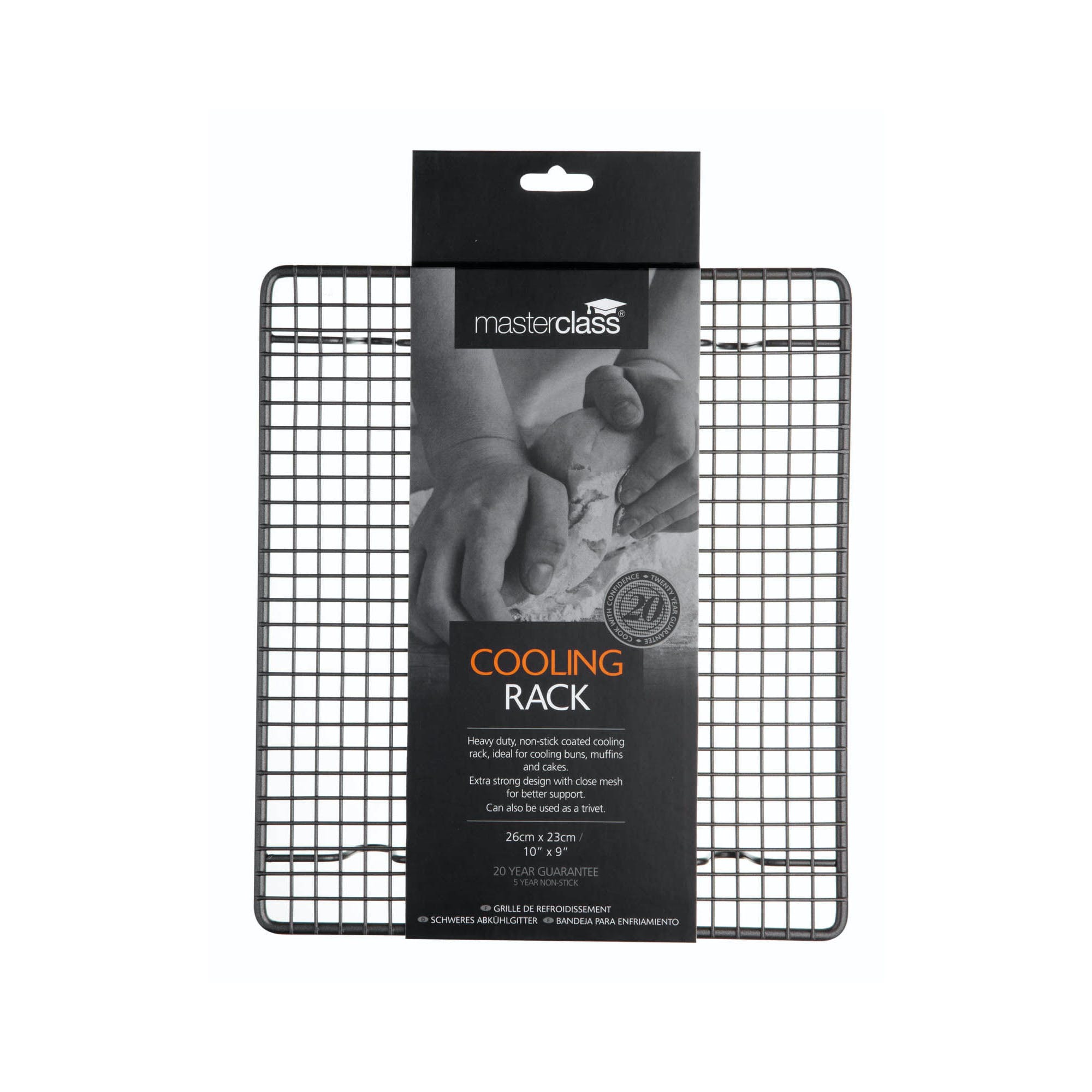MasterClass Non-Stick 23cm x 26cm Cooling Rack for Baking - Perfect for Cookies, Cakes, Bread & Pastries - Durable Wire Rack for Even Cooling & Drip-Free Serving