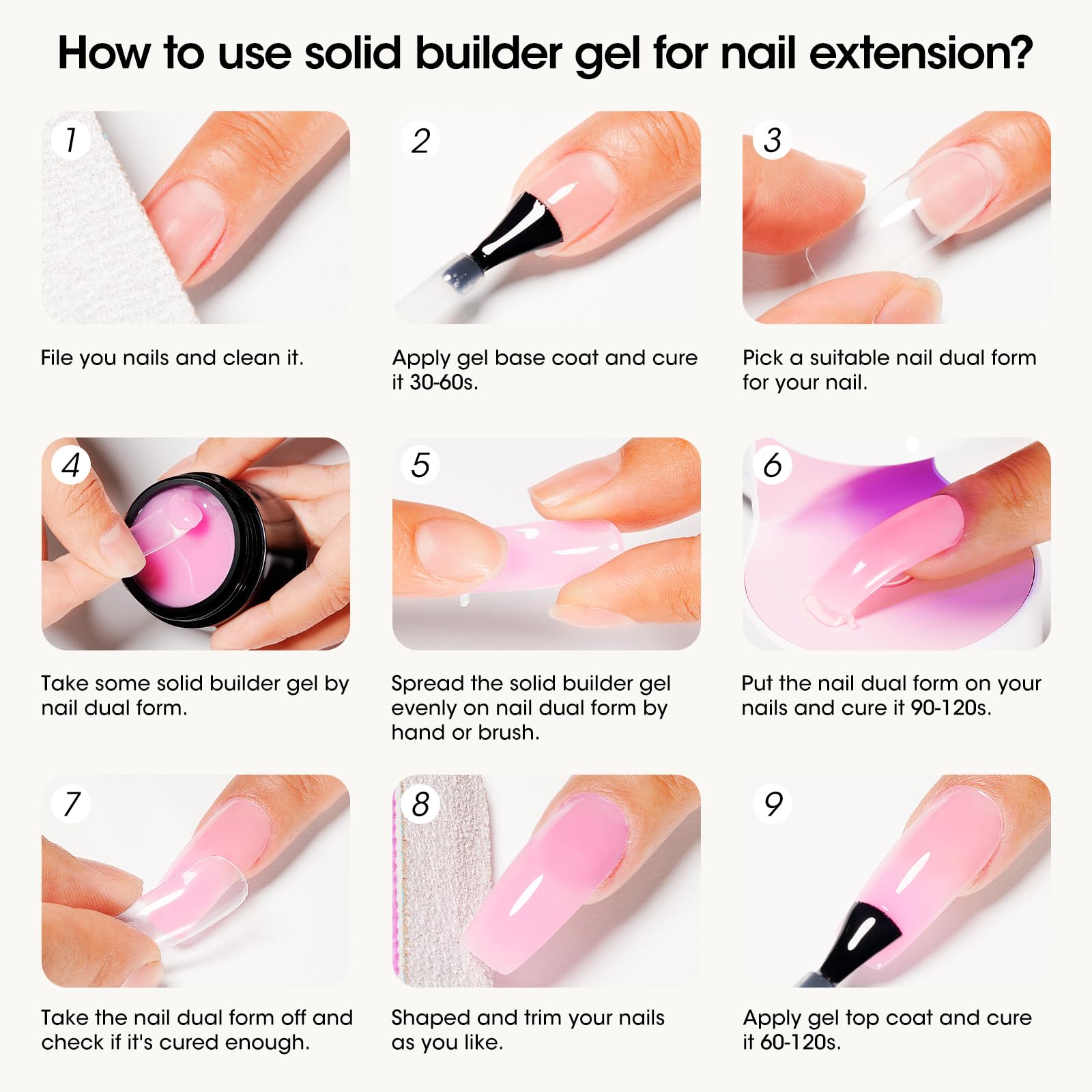 Gellen Solid Builder Gel for Nails - UV/LED Cured 3D Sculpting Gel for Nail Art & Extensions - Professional Multifunctional Nail Molding Gel - Perfect for Salon, DIY Manicures & Nail Art Designs