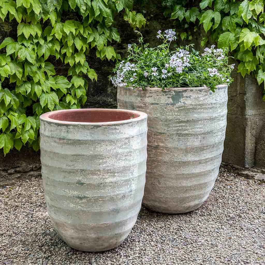 Campania International Sistina Planter Set of 2 - Elegant Vicolo Terra Outdoor Flower Pots for Garden, Patio & Home Decor