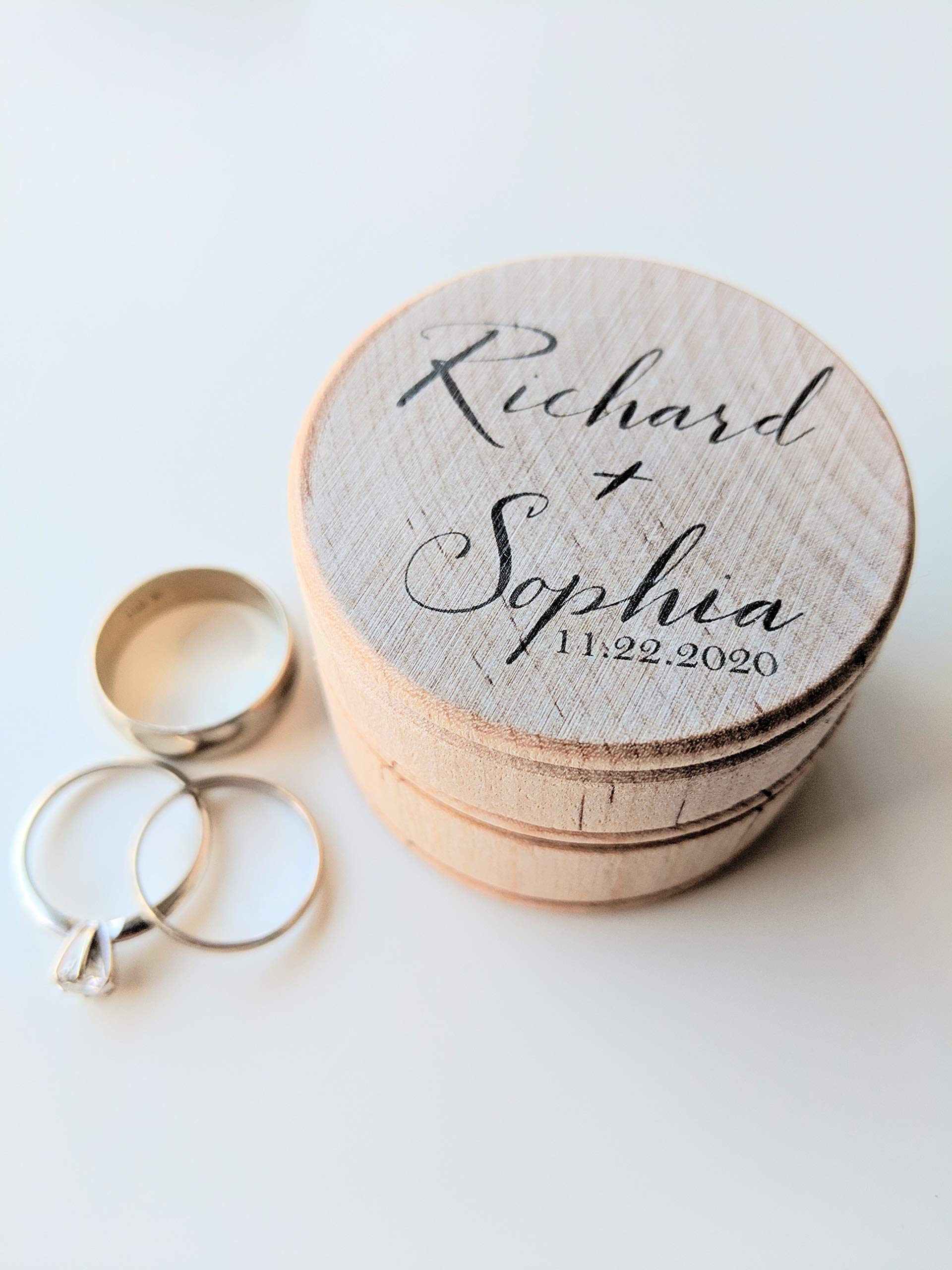 Personalized Ring Bearer Box - Custom Wedding Ring Box for Boho & Rustic Weddings - 12 Unique Design Choices - Perfect for Proposal, Vow Renewal & Bridal Shower Gifts