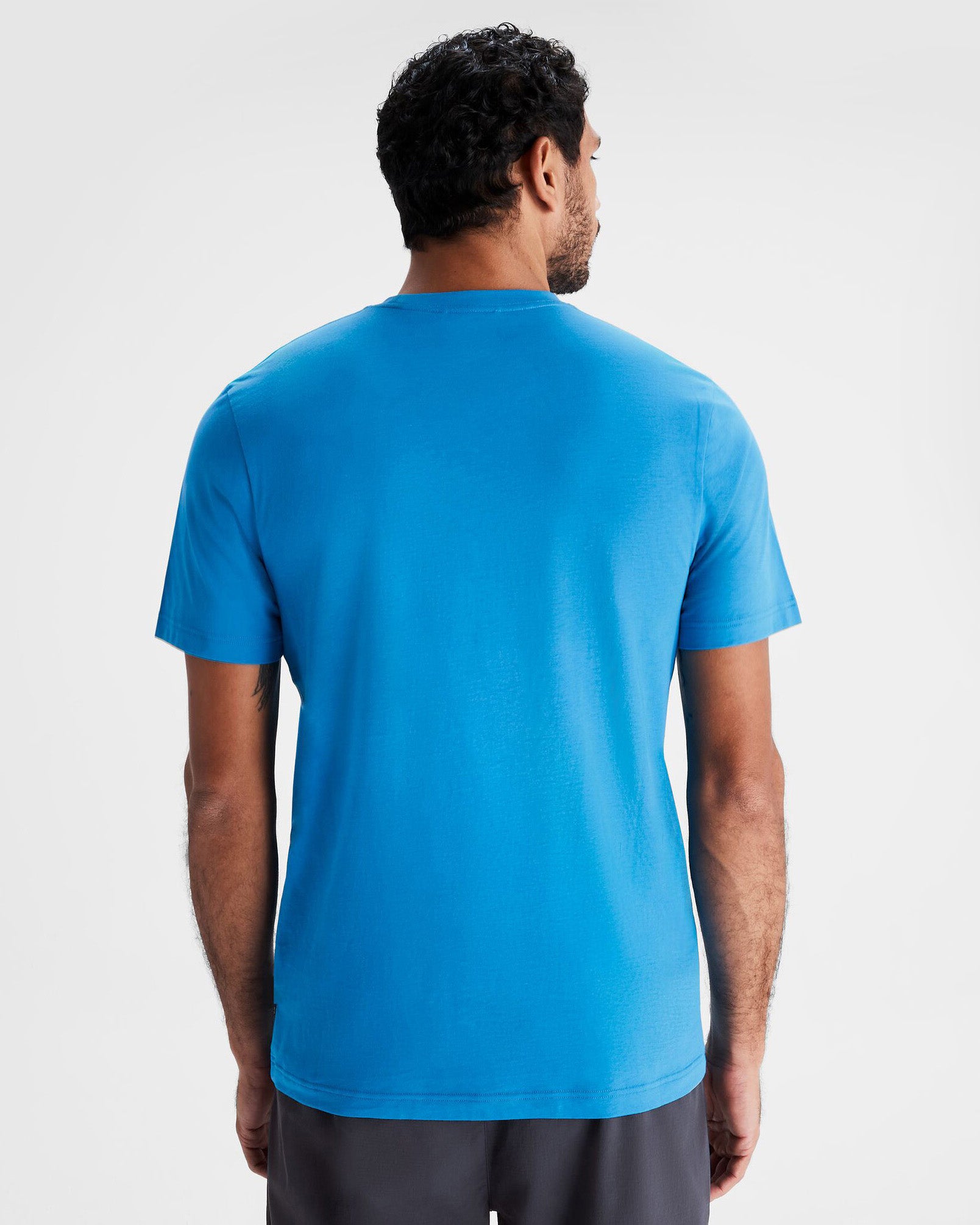 Men's Premium Organic Cotton T-Shirt with Logo - Soft & Breathable Sea Blue Tee for Casual Wear, Gym & Everyday Outfits