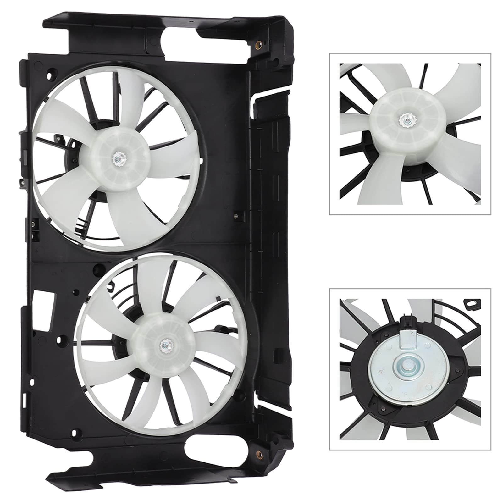 AINTIER 620-512 621320 Dual Radiator Condenser Fan Compatible with 2006-2008 Toyota RAV4 2.4L & 2009-2012 Toyota RAV4 2.5L - Perfect for Engine Cooling and AC System Performance