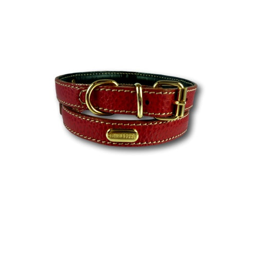 Premium Soft Flat Padded Calfskin Dog Collar - Comfortable & Durable Leather Pet Collar for Small to Medium Dogs - Perfect for Daily Walks, Training & Outdoor Adventures
