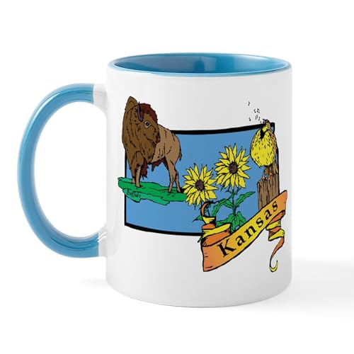 White/Blue Inside - Kansas Mug