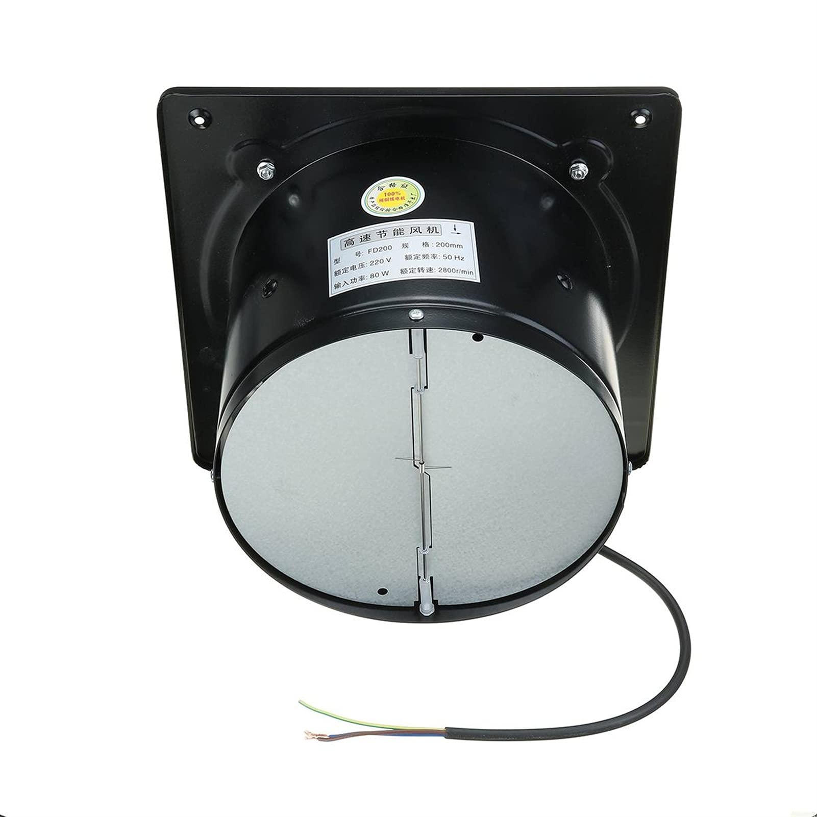 8 Inch High Speed Square Metal Exhaust Fan - Ventilation Extractor for Bathroom, Kitchen, Toilet - Wall Mount Air Vent Fan with US Plug (Ideal for Home, Office & Commercial Use)