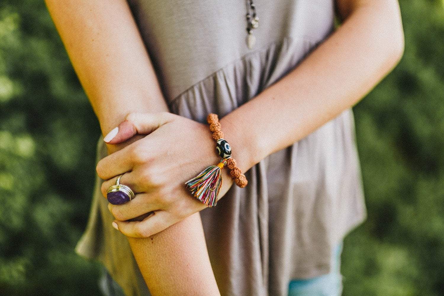 Amethyst Buddha Head Ring - Spiritual Healing Jewelry for Meditation & Positive Energy - Perfect for Yoga, Mindfulness & Gift Giving