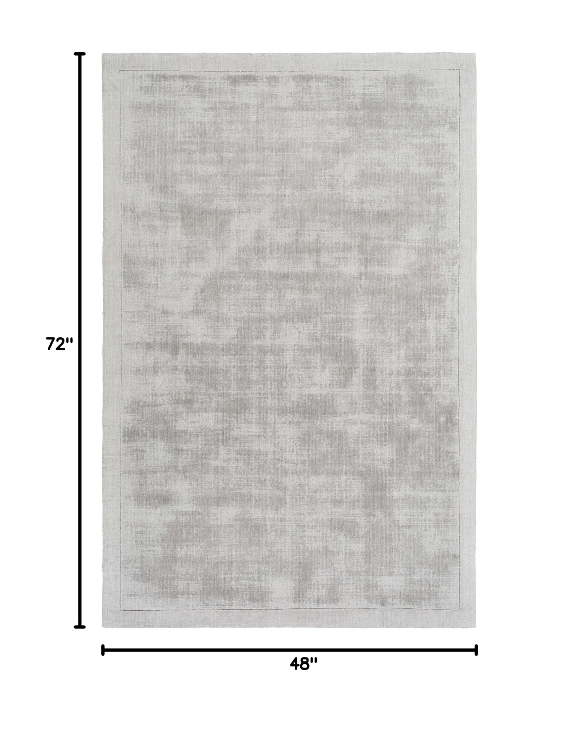 Hauteloom Niota Solid & Border Green Area Rug 4' x 6' - Soft Living Room & Bedroom Carpet - Perfect for Home Decor, Cozy Spaces, and Family Gathering Areas