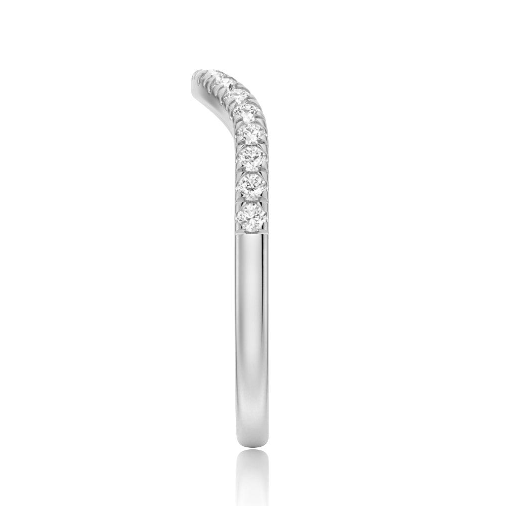 French Pave Petite Moissanite Wedding Band - Dainty Stackable Ring for Women, Elegant Bridal Jewelry for Engagement, Anniversary & Everyday Wear