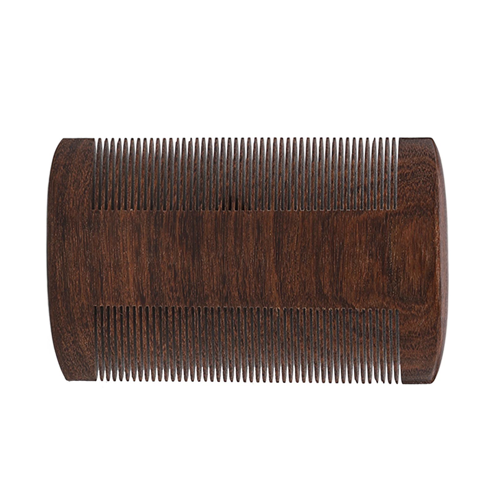 Premium Sandalwood Beard Comb for Men - Double Sided Fine & Wide Teeth Mustache Comb for Grooming, Styling & Trimming - Perfect for Home, Travel & Barbershop Use