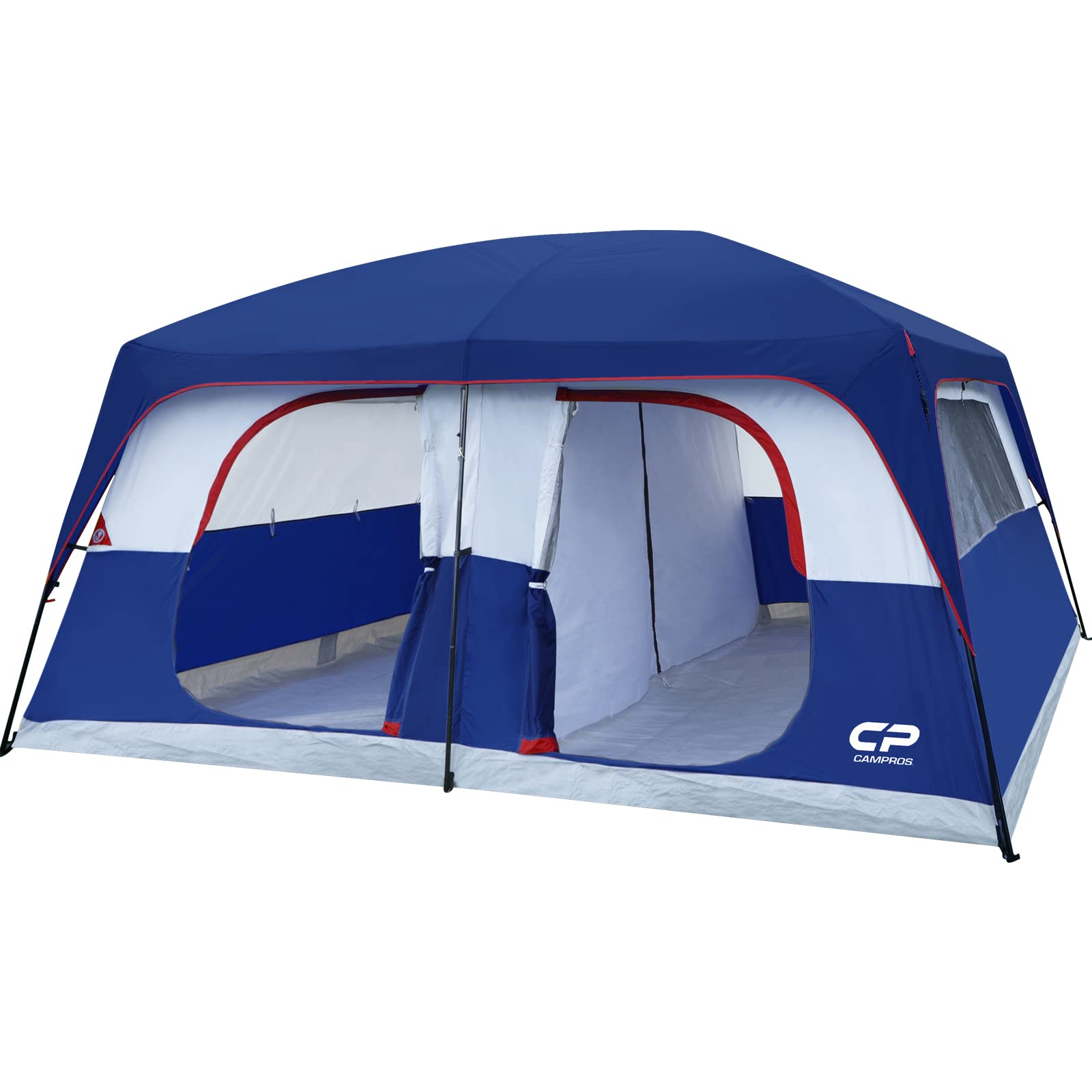 12 Person Camping Tent - CAMPROS CP 2/3 Room Family Tent with Waterproof Rainfly, 6 Large Mesh Windows & Double Layer Design | Easy Setup, Portable with Carry Bag | Perfect for Family Camping, Outdoor Adventures & Backpacking Trips