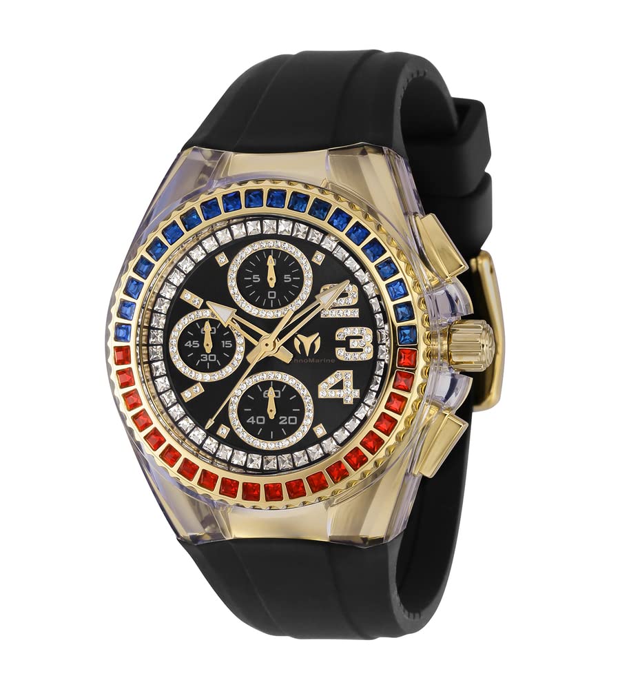 Technomarine Cruise Chronograph Quartz Watch for Men & Women - Black Dial Waterproof Unisex Watch TM-121046 - Perfect for Diving, Swimming & Everyday Wear