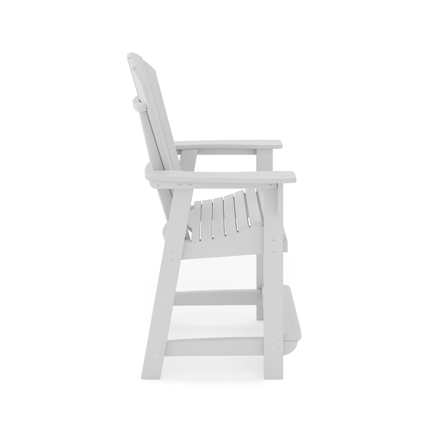Dark Gray Adirondack Style Counter Height Chair - Durable HDPE Poly Lumber Outdoor Bar Stool for Patio, Deck, Garden & Dining - Weather-Resistant & Comfortable Seating for Backyard, Poolside & Restaurant Use