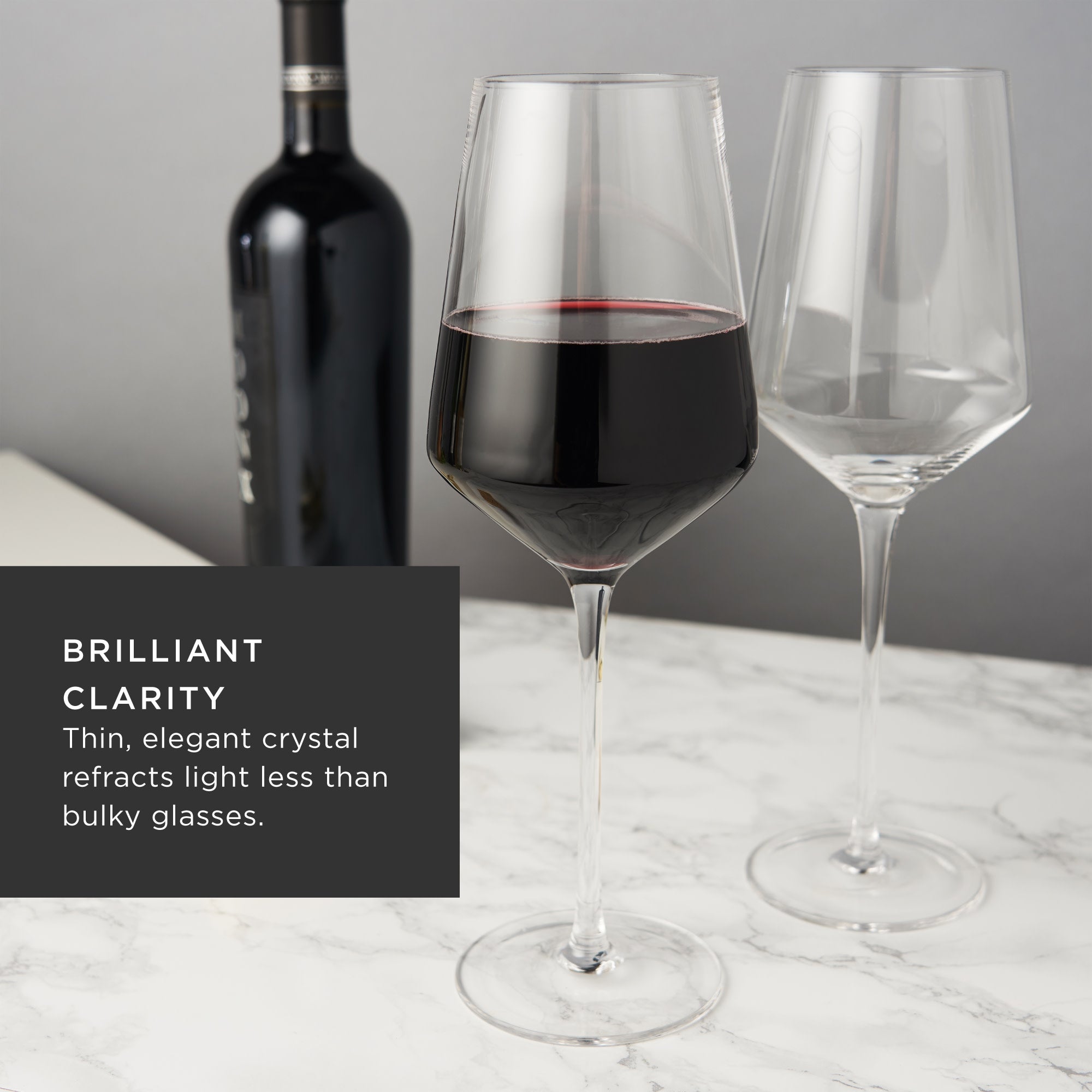 Elegant Raye Angled Crystal Bordeaux Decanter & Wine Glass Set - Perfect for Wine Tasting, Dinner Parties & Gift Giving