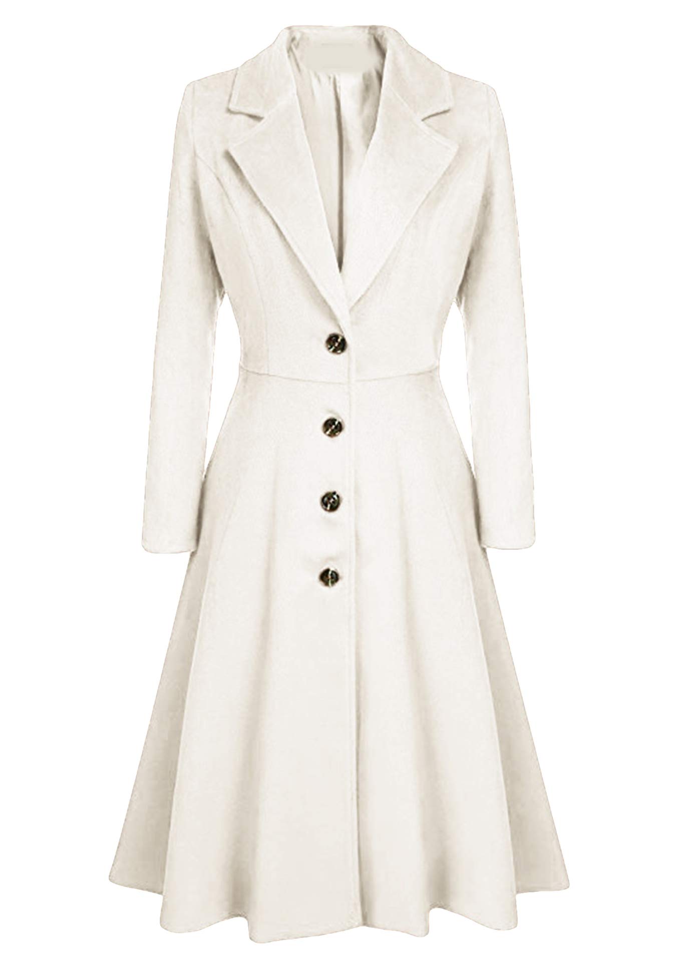 EFOFEI Women's Wool Blend Double Breasted Winter Midi Trench Coat with Hood - Warm & Stylish Outerwear for Cold Weather, Office Wear & Casual Outings