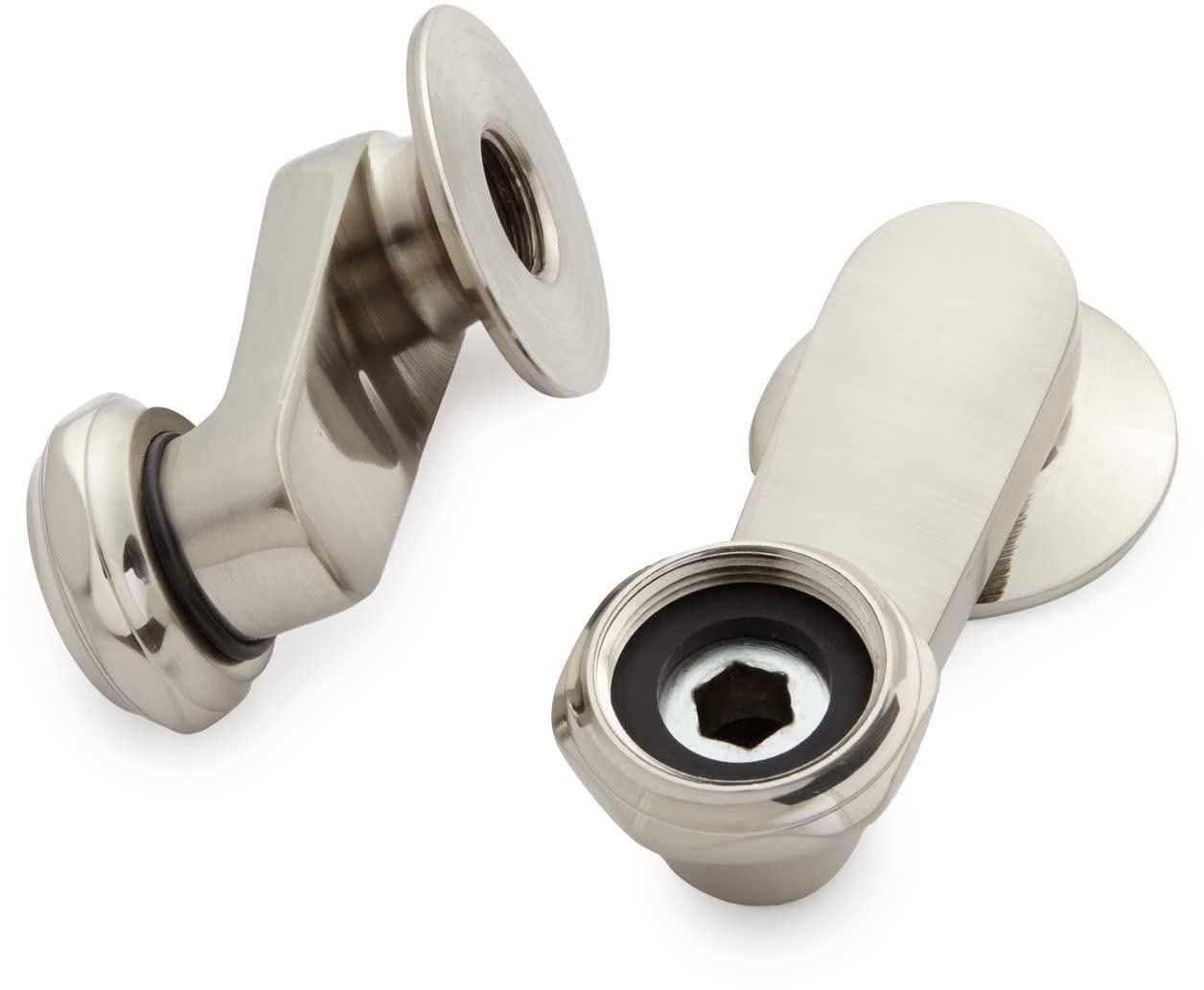 Signature Hardware 113142 Brushed Nickel Swing Arm Coupler (Pair with Hardware) - Perfect for Kitchen, Bathroom & Cabinet Door Installation