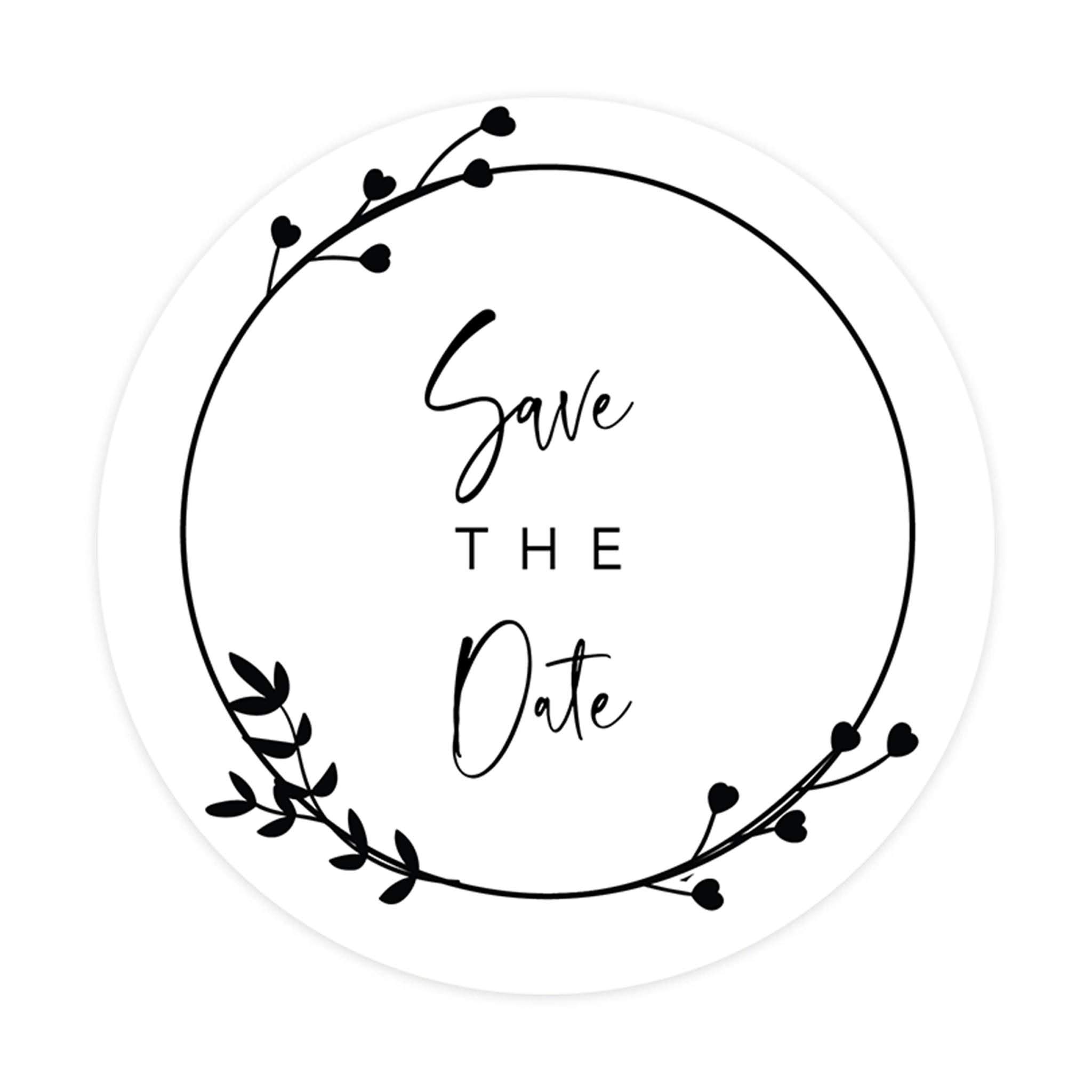 Save The Date Stickers - 2 Inch Round Wedding Invitation Seals, Minimal Cursive Frame Design - 120-Pack for Envelopes, Stationery & DIY Wedding Decor | Perfect for Bridal Showers, Engagement Parties & Anniversary Celebrations