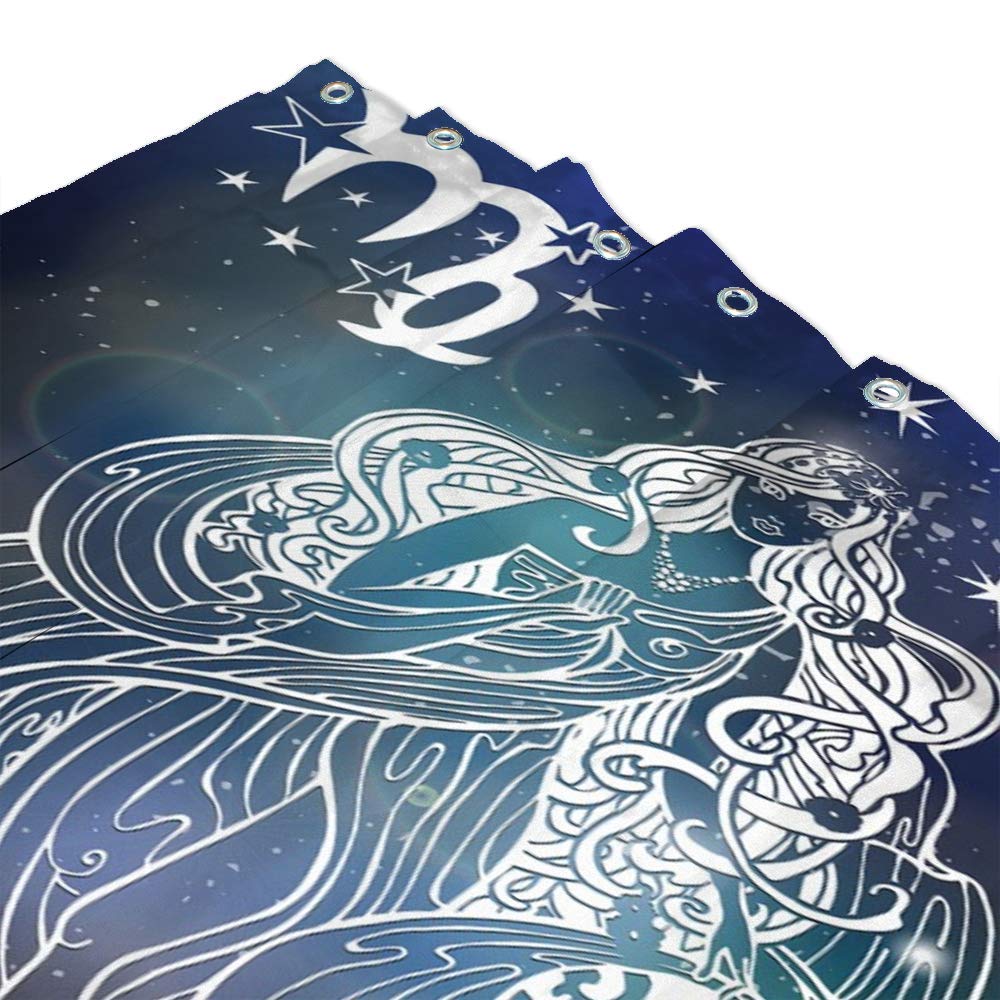 Hapuxt Waterproof Shower Curtain 60x72 Inch - Virgo Astrology Design, Polyester Fabric with 12 Hooks, Machine Washable & Durable - Perfect for Bathroom Decor, Spa Retreats & Modern Home Accessories