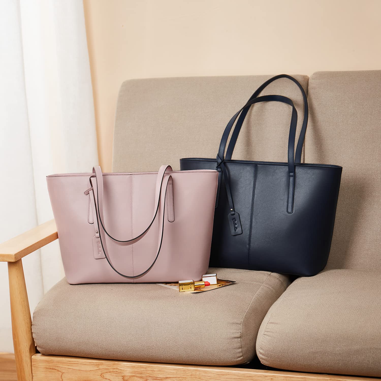 BOSTANTEN Genuine Leather Women's Tote Bag - Stylish Shoulder Purse for Work, Travel & Everyday Use | Premium Handbag for Women
