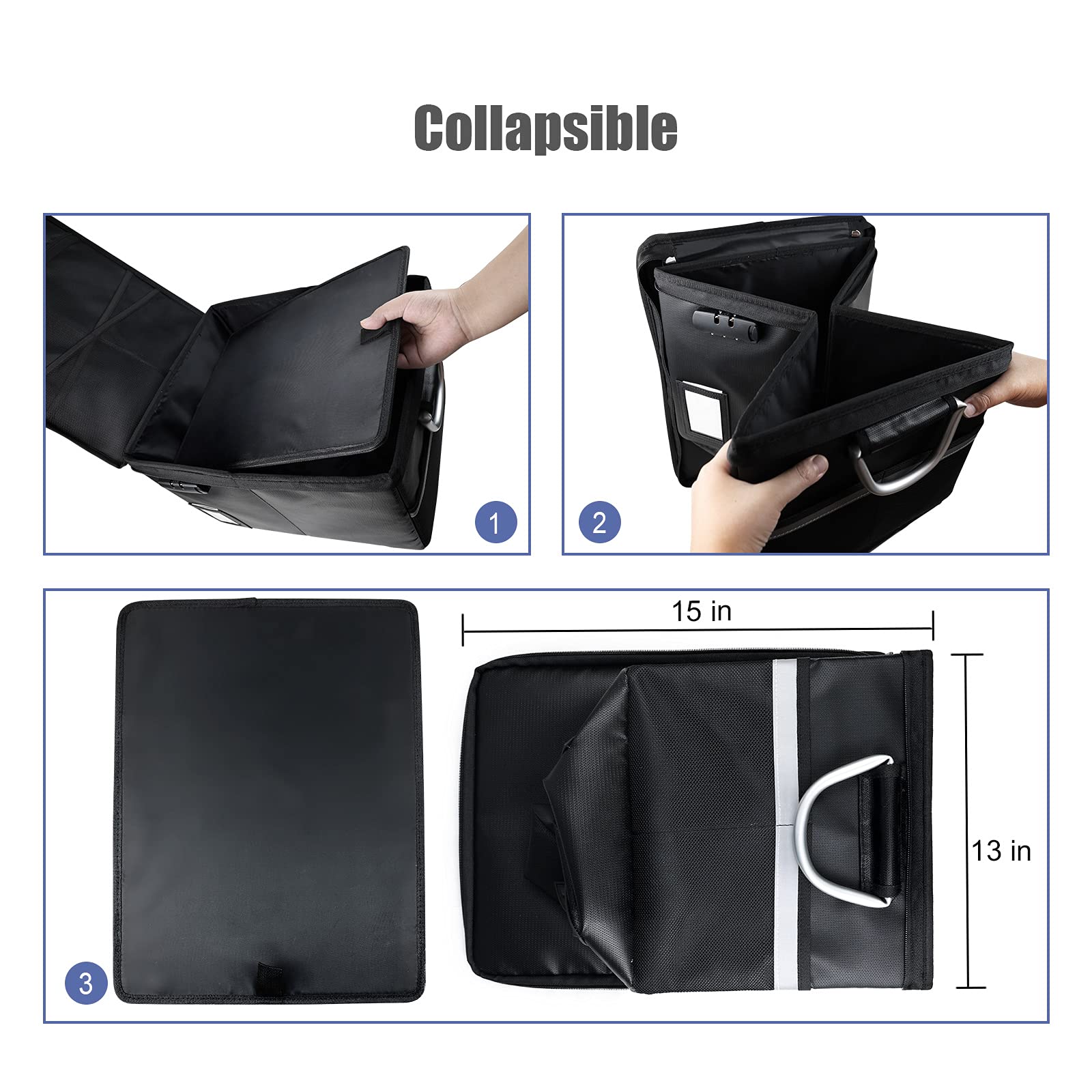 Fireproof File Cabinet Box & Fireproof Document Bag with Lock - Aluminum Foil Coated for Heat Protection | Secure Storage for Important Documents, Certificates & Cash | Home, Office & Emergency Use