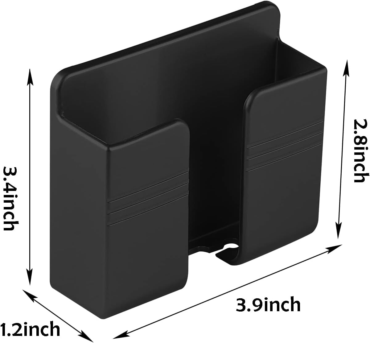 2-Pack Black Wall Mount Phone Holder - Universal Self-Adhesive Stand for iPhone & Android Smartphones - Perfect for Kitchen, Bathroom, Car Dashboard & Office Use