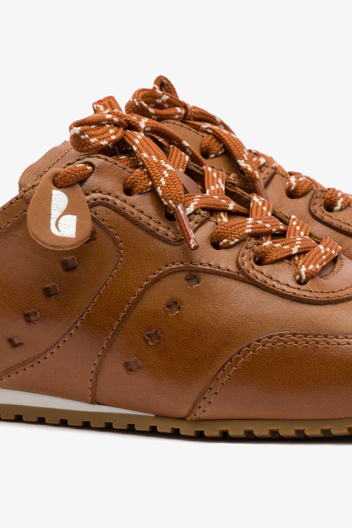 Stella Leather Sneaker Mules for Women - Comfortable Slip-On Loafers in Caramel Brown | Casual Walking Shoes for Work, Travel & Everyday Wear